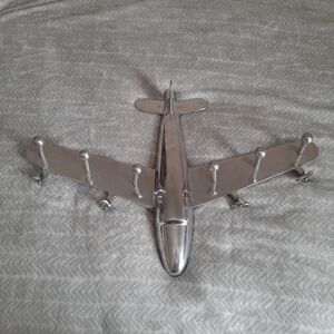 Silver Chrome Airplane Model Decor